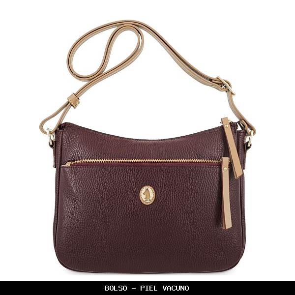 Bolso en Piel color Burdeos - El Potro