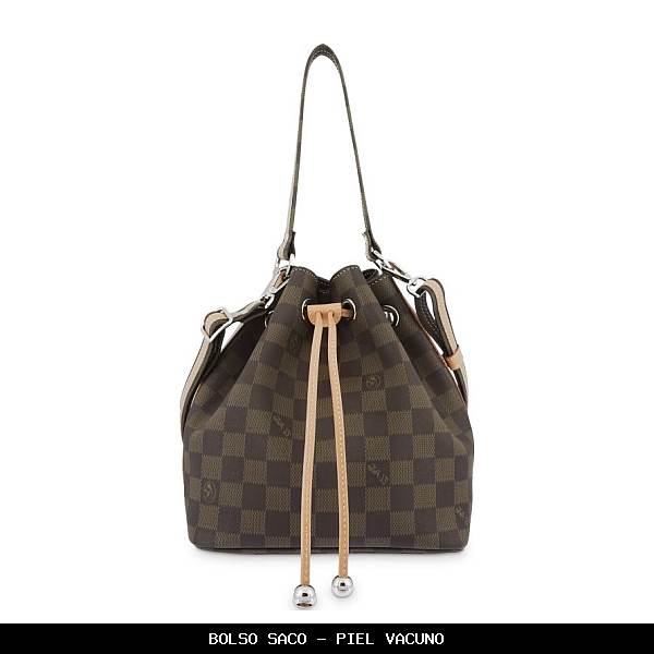 Bolso saco en Piel color Marrón - El Potro