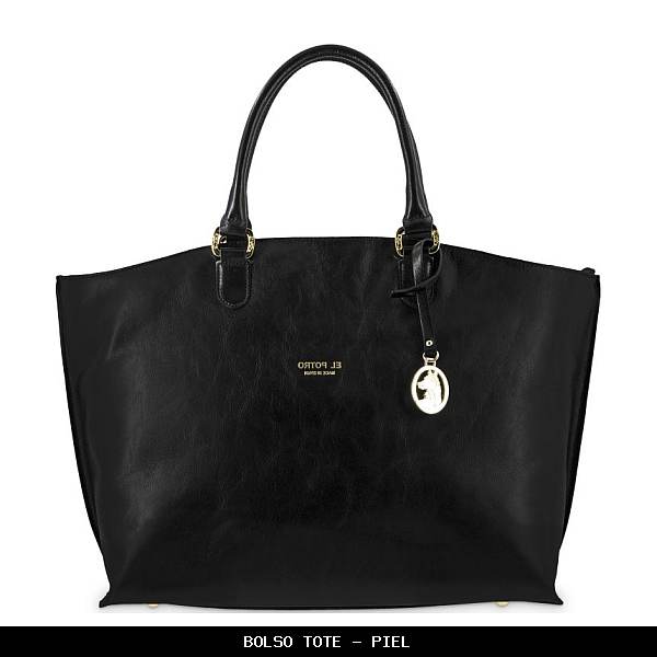 Bolso tote en Piel color Negro - El Potro