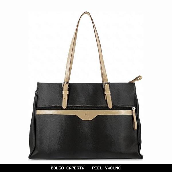 Bolso caperta en Piel color Negro - El Potro
