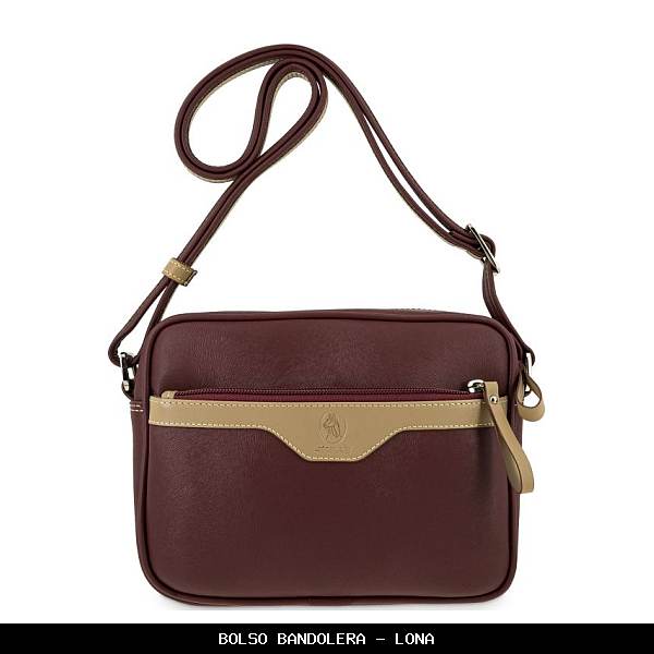 Bolso bandolera en Lona color Burdeos - El Potro