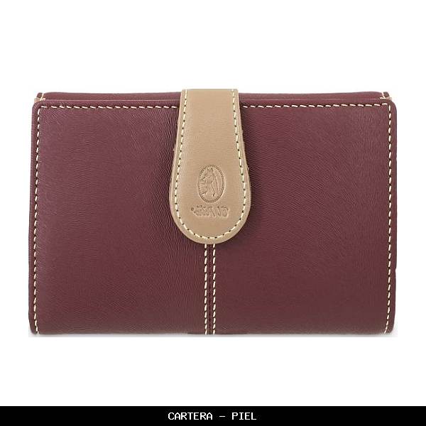 Cartera en Piel color Burdeos - El Potro