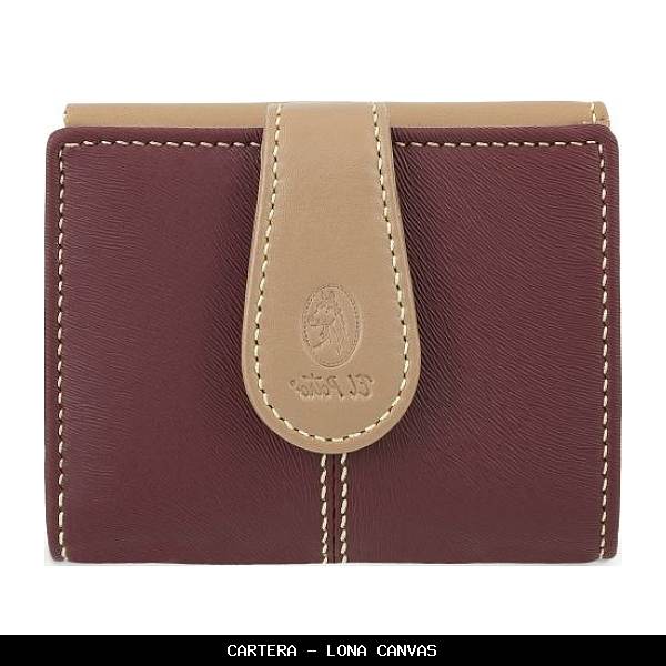 Cartera en Lona Canvas color Burdeos - El Potro