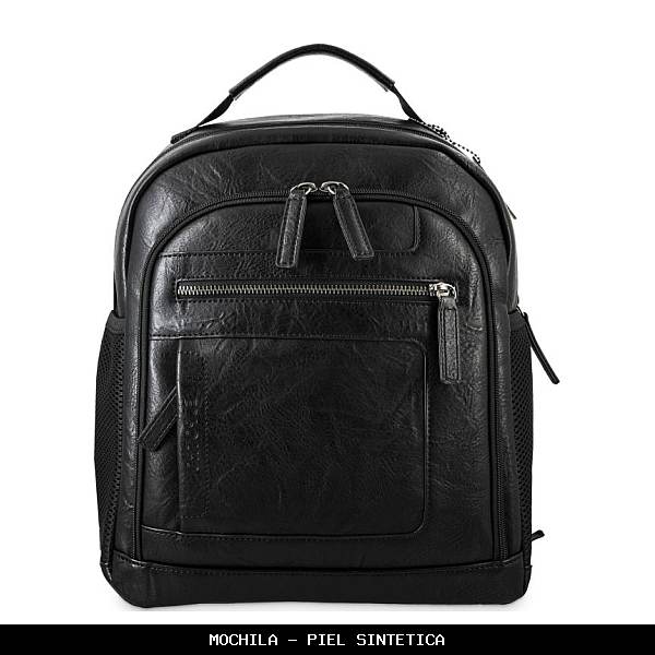 Mochila en Simil Piel color Negro - El Potro