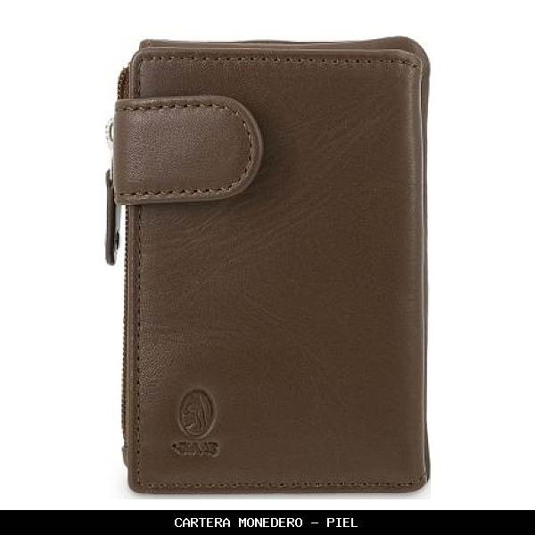 Cartera monedero en Piel color Color Cuero - El Potro