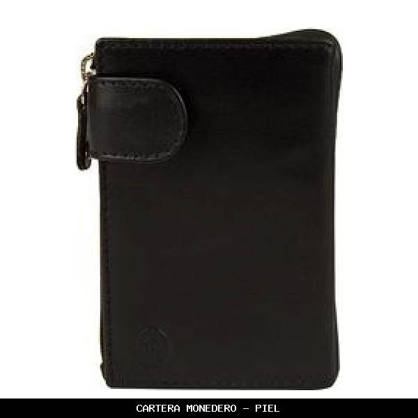 Cartera monedero en Piel color Negro - El Potro