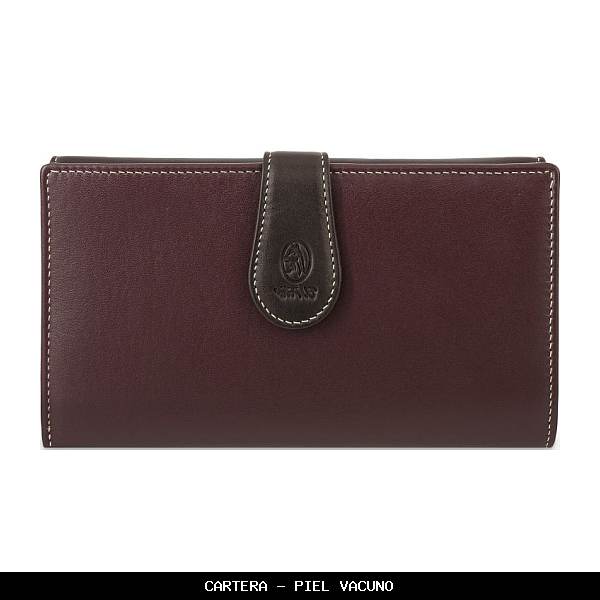 Cartera en Piel color Burdeos - El Potro