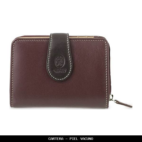 Cartera en Piel color Burdeos - El Potro