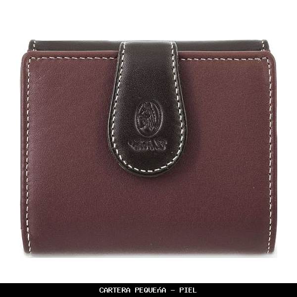 Cartera pequeña en Piel color Burdeos - El Potro