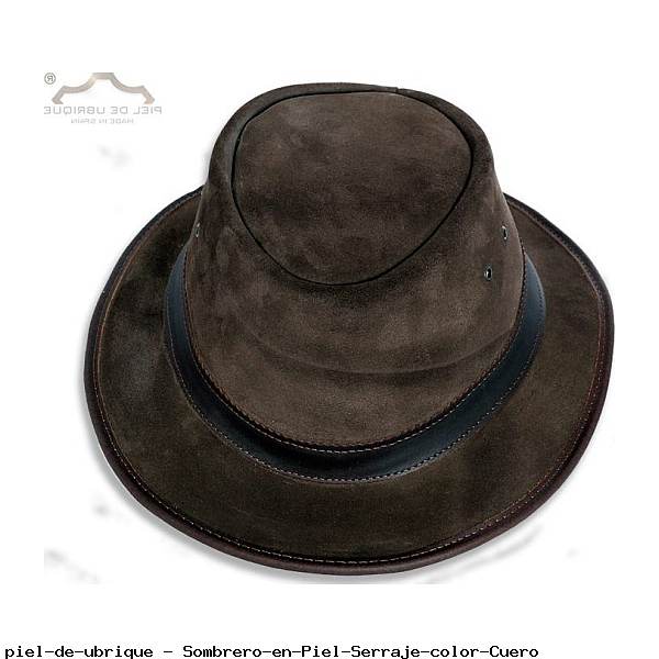 Sombrero en Piel Serraje color Cuero