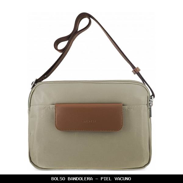 Bolso bandolera en Piel color Taupe - El Potro