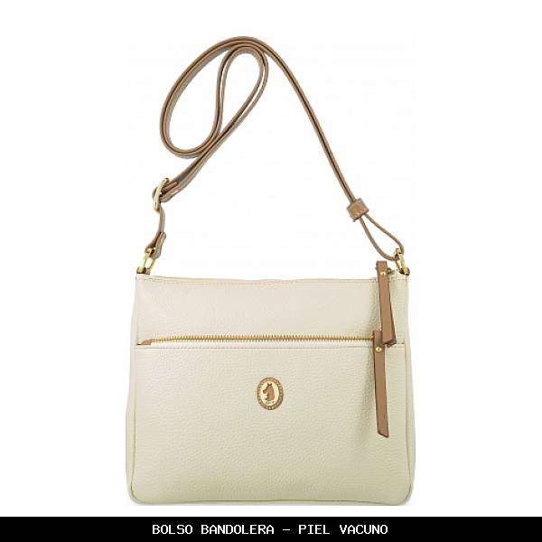 Bolso bandolera en Piel color Marfil - El Potro