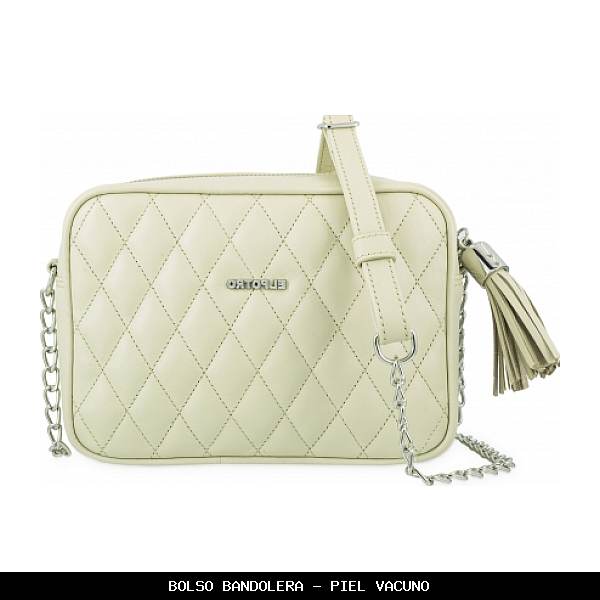 Bolso bandolera en Piel color Beige - El Potro