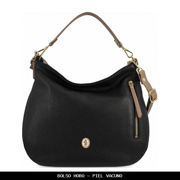 Bolso hobo en Piel color Negro - El Potro