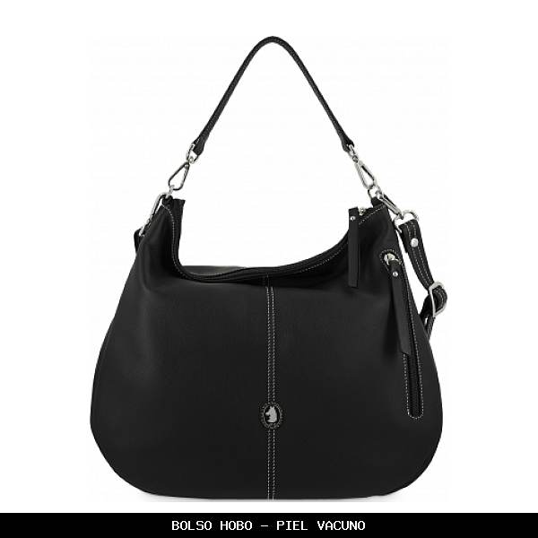 Bolso hobo en Piel color Negro - El Potro