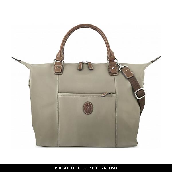 Bolso tote en Piel color Taupe - El Potro