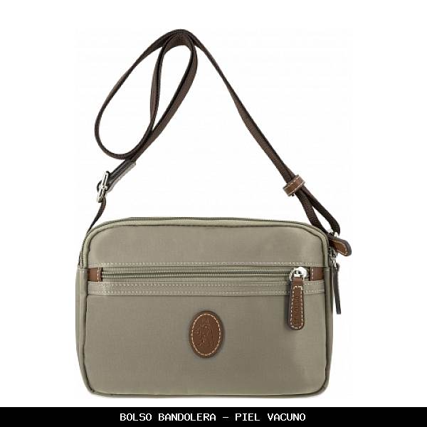Bolso bandolera en Piel color Taupe - El Potro