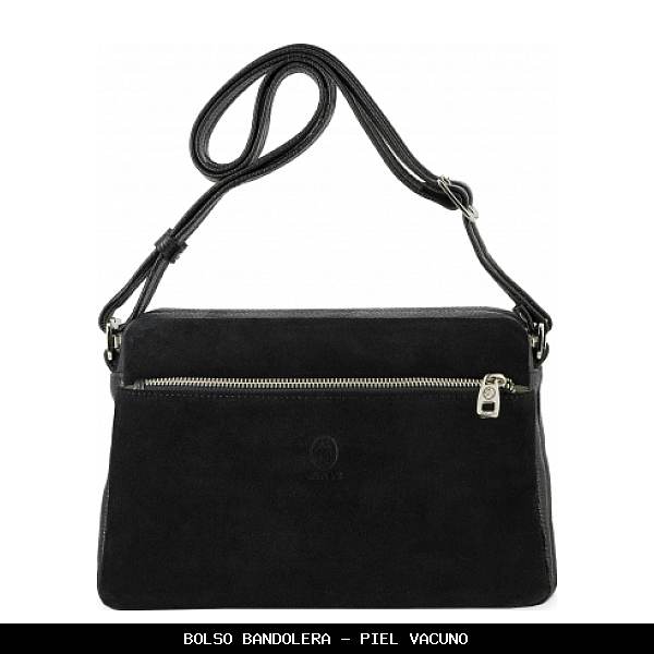 Bolso bandolera en Piel color Negro - El Potro