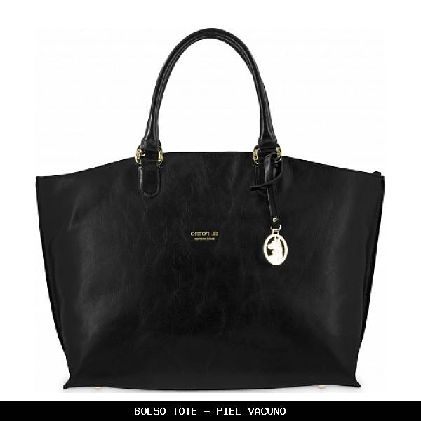 Bolso tote en Piel color Negro - El Potro