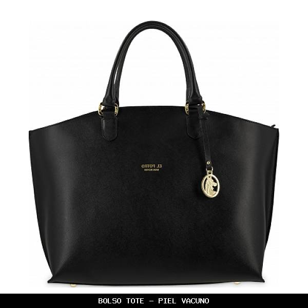 Bolso tote en Piel color Negro - El Potro