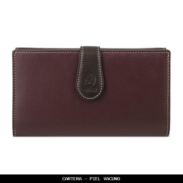 Cartera en Piel color Burdeos - El Potro
