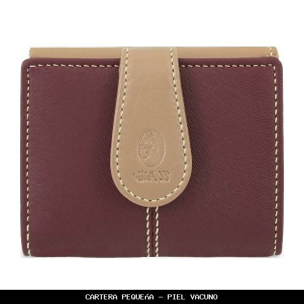 Cartera pequeña en Piel color Burdeos - El Potro
