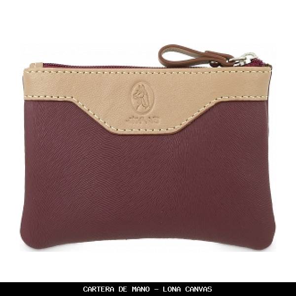Cartera de mano en Lona Canvas color Burdeos - El Potro