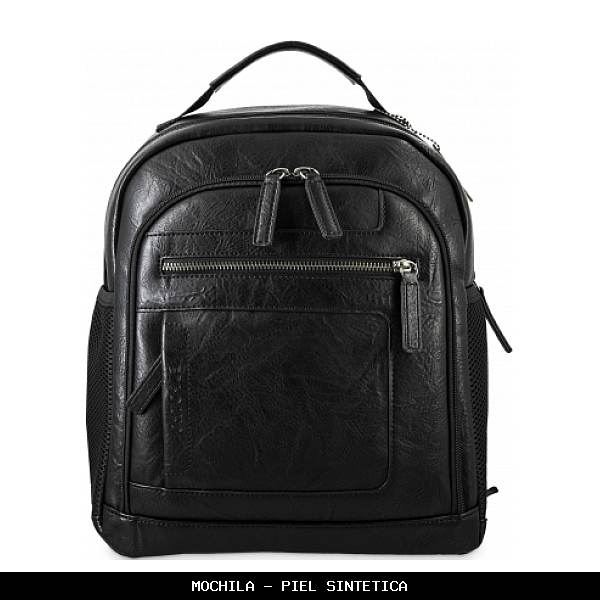 Mochila en Simil Piel color Negro - El Potro