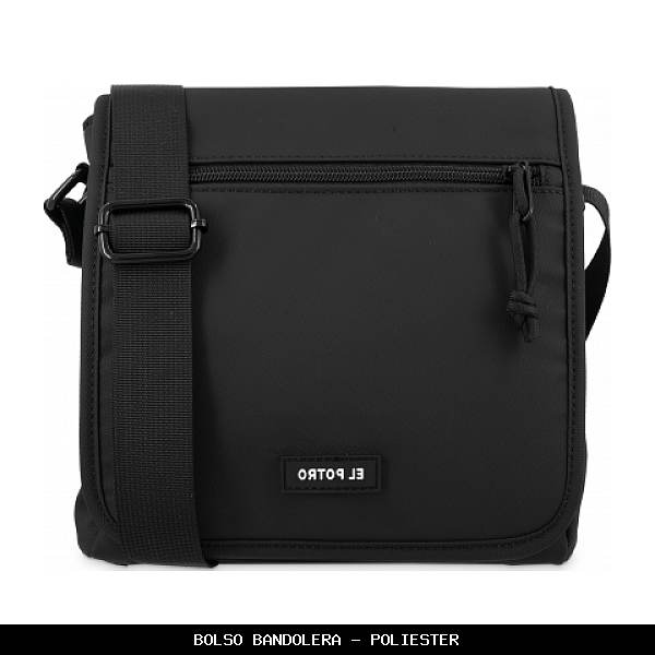 Bolso bandolera en Poliéster color Negro - El Potro