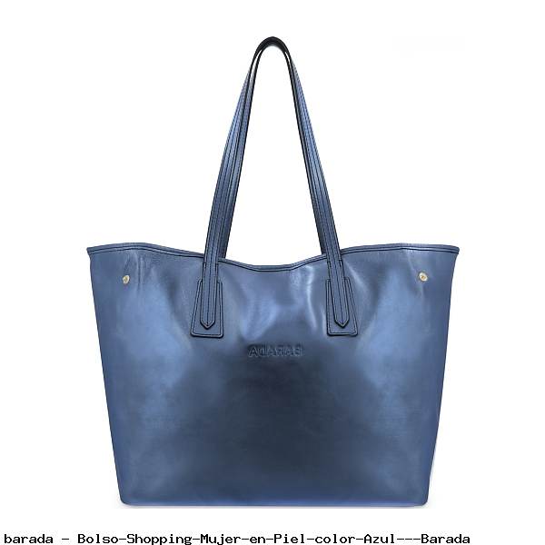 Bolso Shopping Mujer en Piel color Azul - Barada