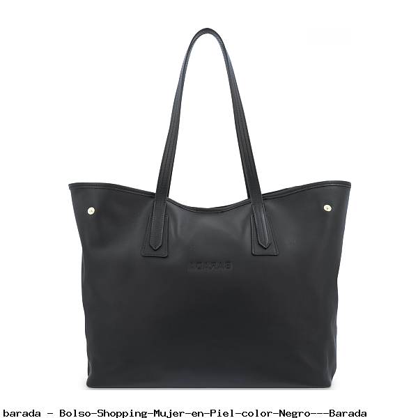 Bolso Shopping Mujer en Piel color Negro - Barada