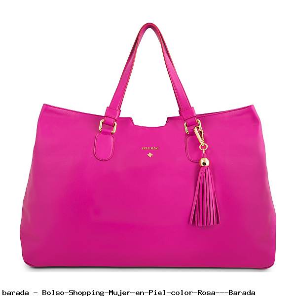 Bolso Shopping Mujer en Piel color Rosa - Barada
