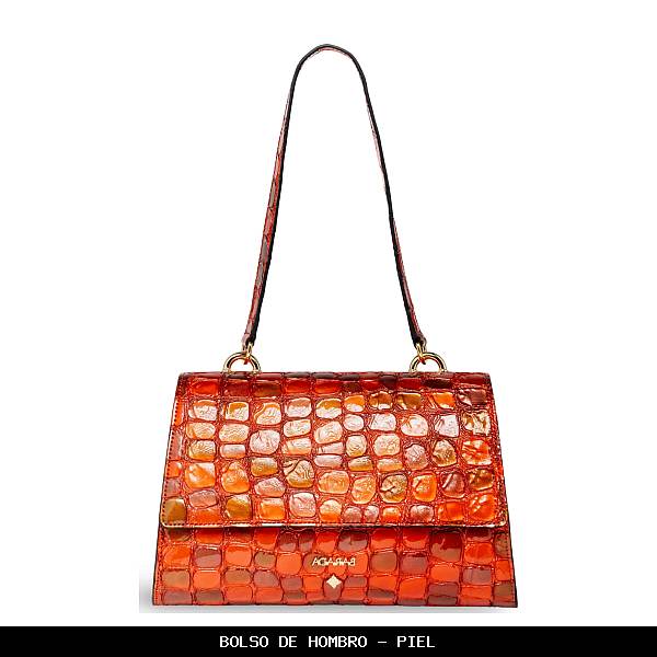 Bolso de hombro en Piel color Naranja - Barada