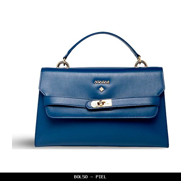 Bolso en Piel color Azul marino - Barada