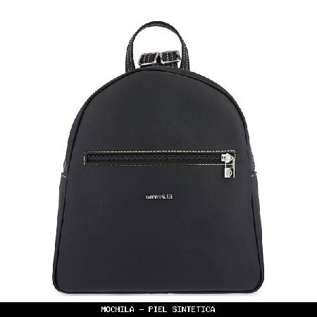 Mochila en simil piel color negro - el potro