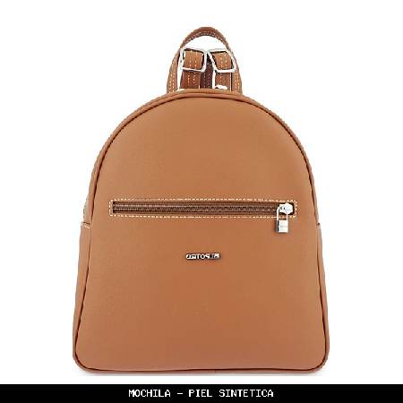 Mochila en simil piel color color cuero - el potro