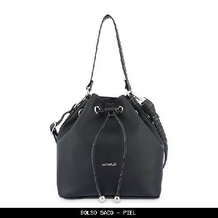 Bolso saco en piel color negro - el potro