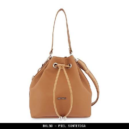 Bolso en simil piel color color cuero - el potro