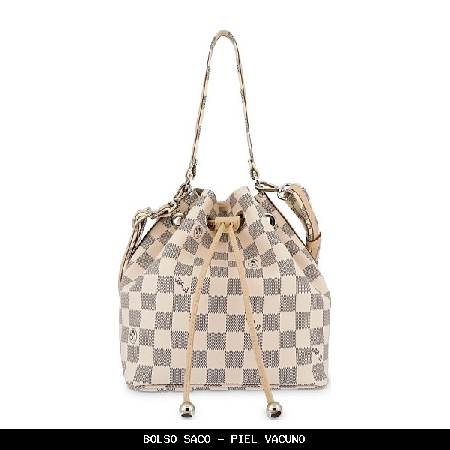 Bolso saco en Piel color Beige - El Potro