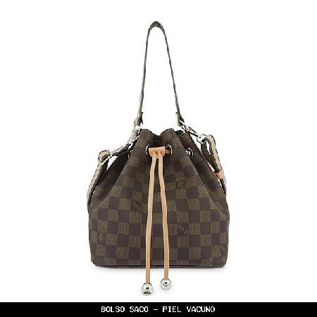 Bolso saco en Piel color Marrón - El Potro