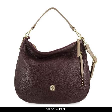 Bolso en Piel color Burdeos - El Potro
