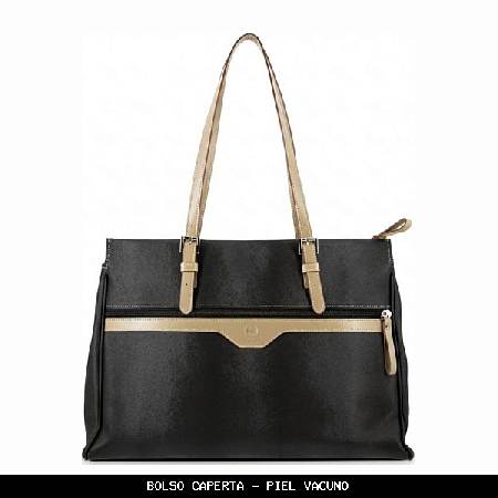 Bolso caperta en piel color negro - el potro