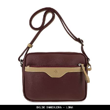 Bolso bandolera en Lona color Burdeos - El Potro
