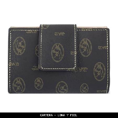 Cartera en lona y piel color marrón - el potro