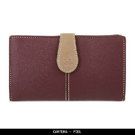 Cartera en Piel color Burdeos - El Potro