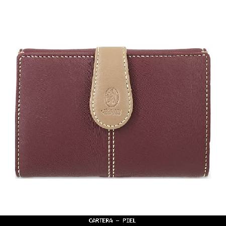 Cartera en Piel color Burdeos - El Potro