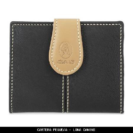 Cartera pequeña en lona canvas color negro - el potro