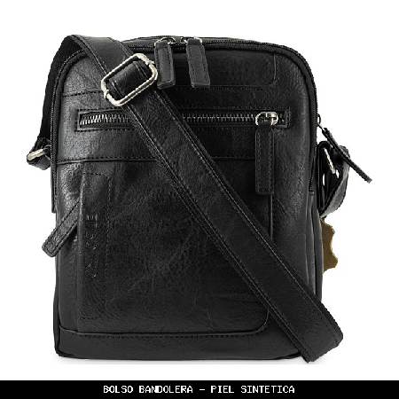 Bolso bandolera en Simil Piel color Negro - El Potro
