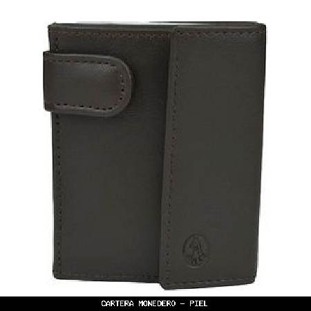 Cartera monedero en piel color marrón - el potro