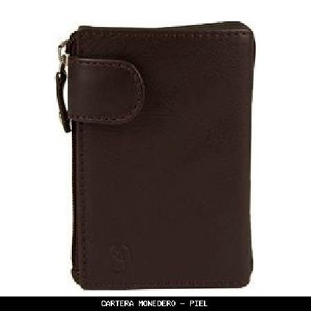 Cartera monedero en Piel color Marrón - El Potro